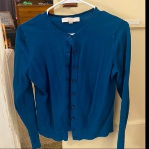 Loft deep teal blue cardigan